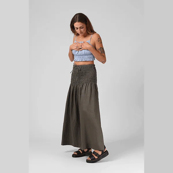 RPM Shell Maxi Skirt - Khaki