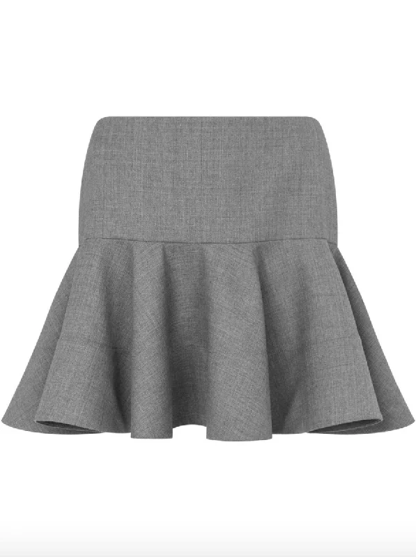 ruffle hem virgin wool skirt