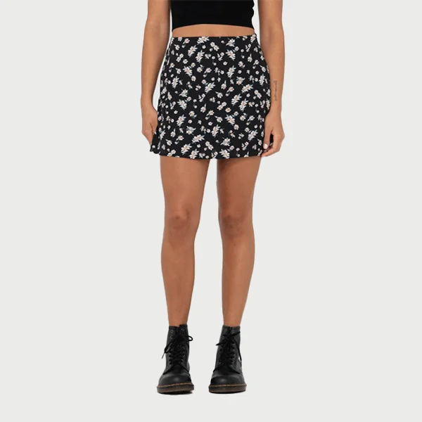 Rusty Marley Mid Rise Skirt - Black