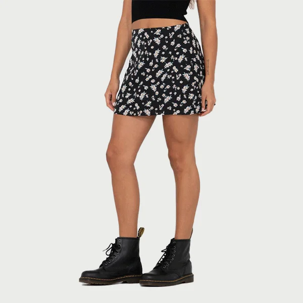 Rusty Marley Mid Rise Skirt - Black