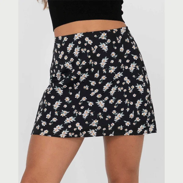 Rusty Marley Mid Rise Skirt - Black