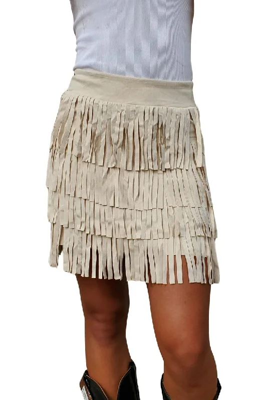 WAY Bone Short Fringe Skirt