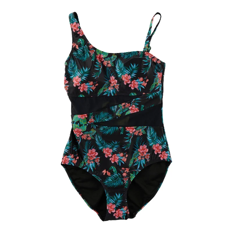 ACX Active Pink Women's Hawaiian Tropical One-Piece Swimsuit