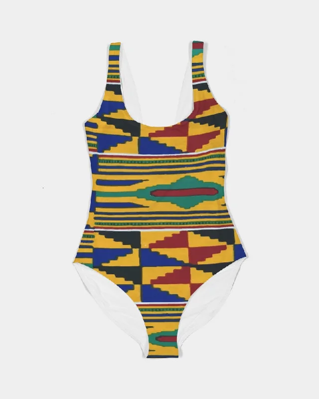 AKH African Kente Cloth Women's One-Piece Swimsuit