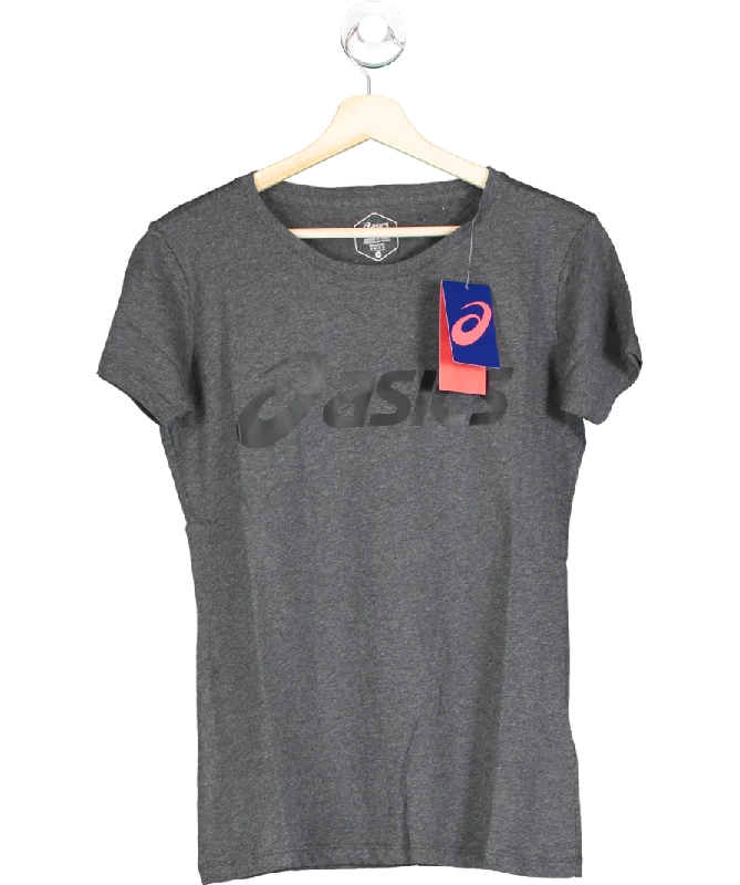 asics Dark Grey Heather Sport Logo Tee UK M