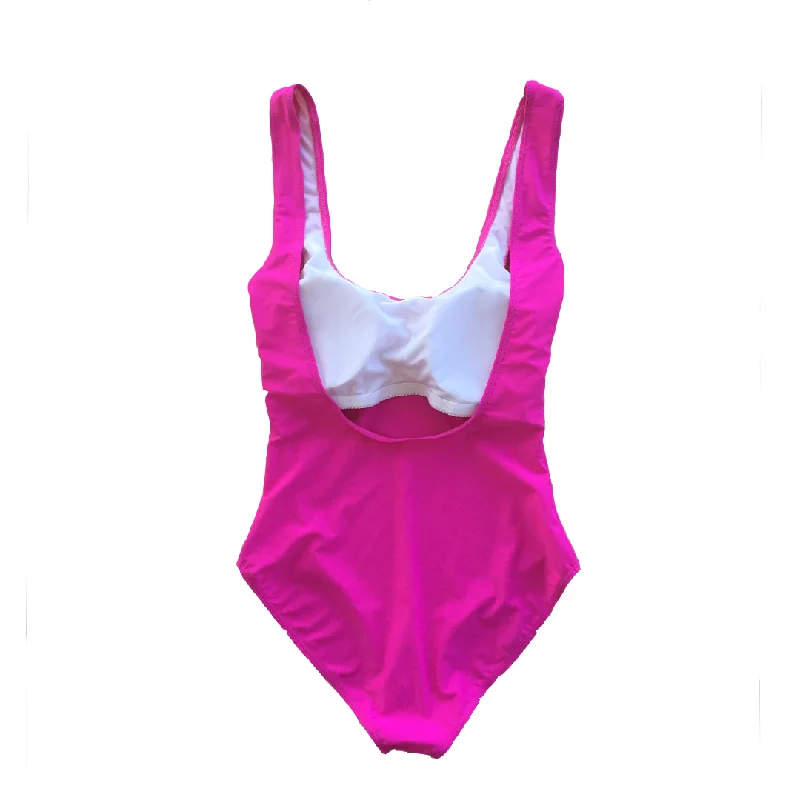 Hot Pink Good Vibes ONLY One Piece Swimsuit