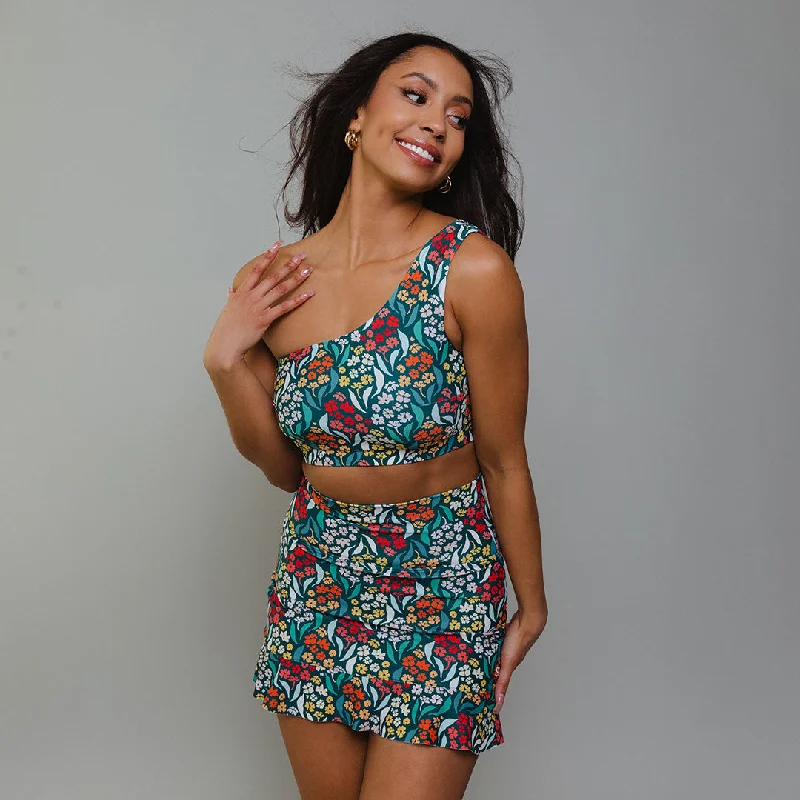 Costa Floral High-Waisted Swim Skirt