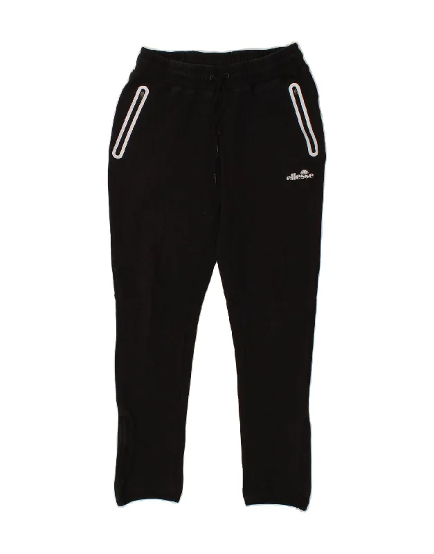 ELLESSE Womens Tracksuit Trousers UK 10 Small Black Cotton