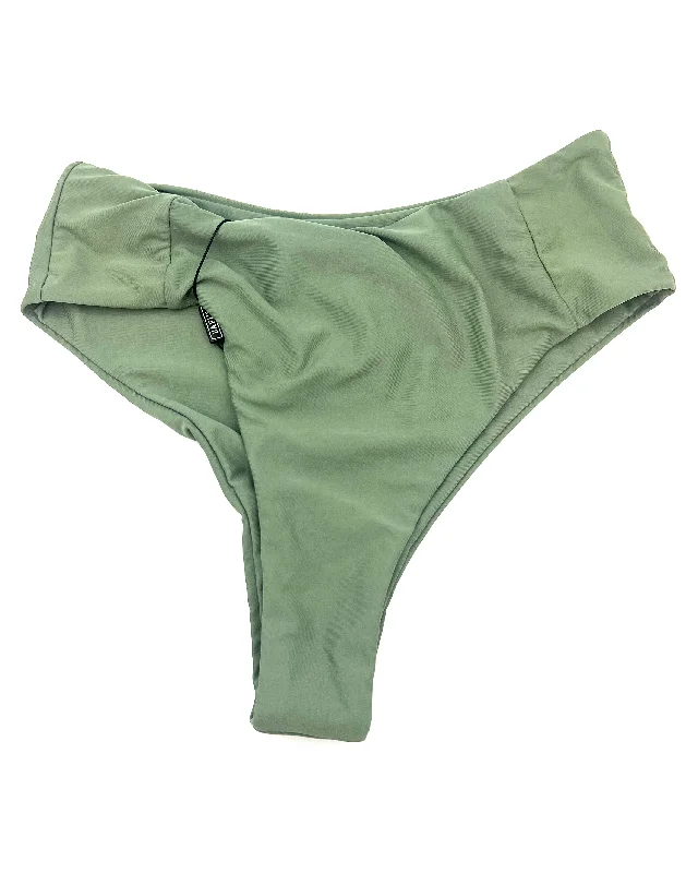 Green High Waisted Bikini Bottoms - Medium