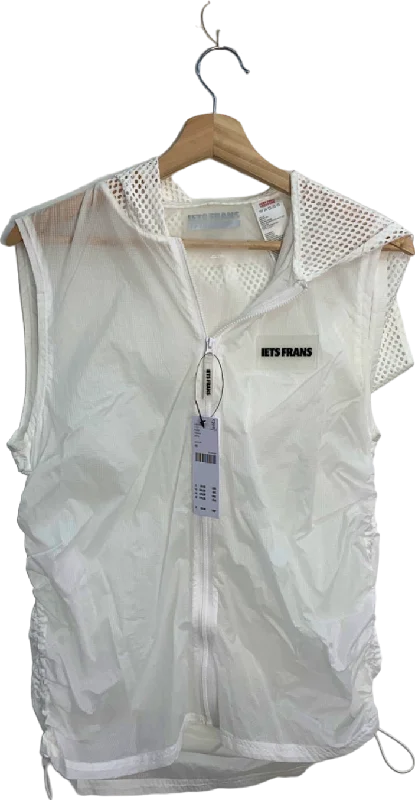 Iets Frans White Mesh Hooded Sports Vest XS