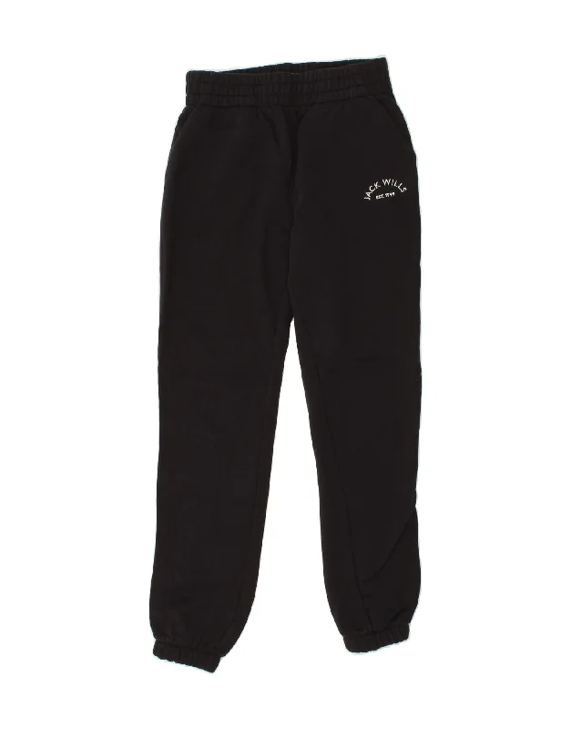 JACK WILLS Womens Tracksuit Trousers Joggers UK 8 Small  Black