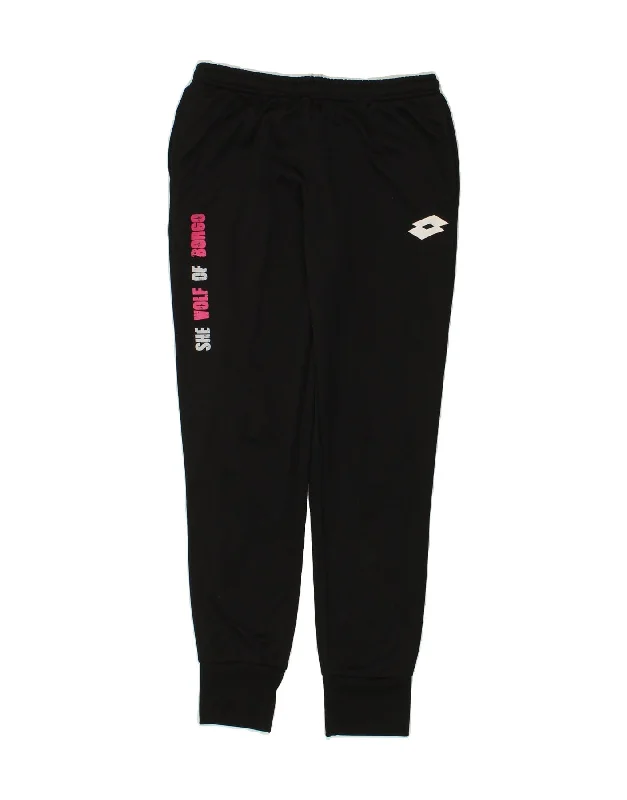 LOTTO Womens Graphic Tracksuit Trousers Joggers UK 18 XL Black Polyester