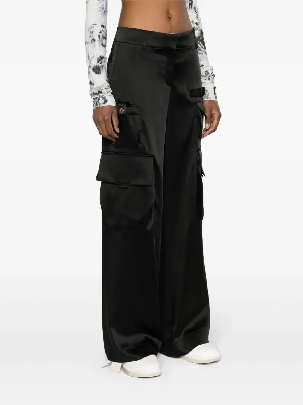 OFF-WHITE Women Satin Toybox Cargo Pants