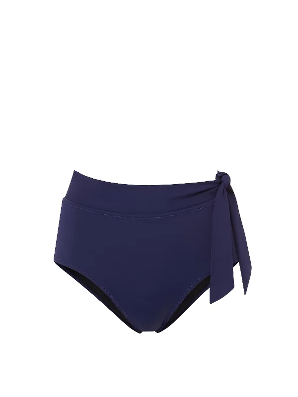 Side Tie High Waist Bottom Navy