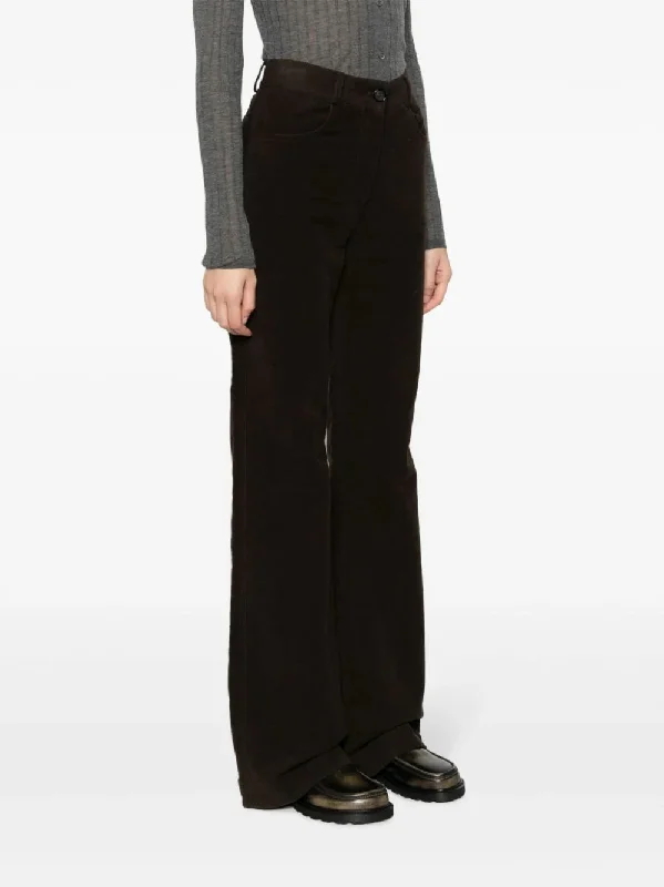 TOTEME Women Flared Moleskin Trousers