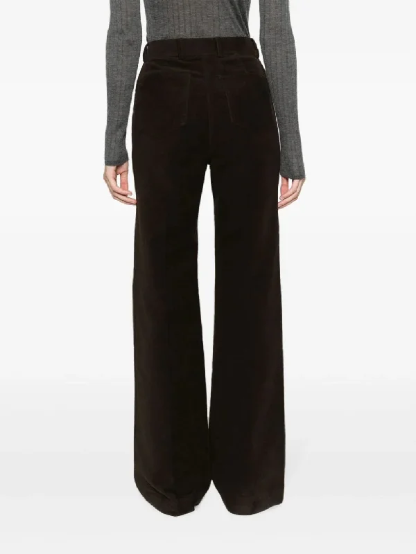 TOTEME Women Flared Moleskin Trousers