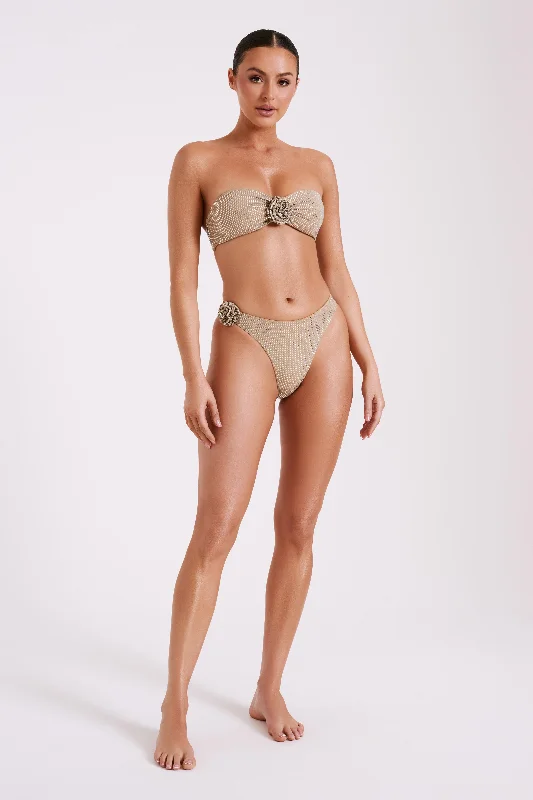 Valencia Rose Diamante Bikini Bottom - Nude