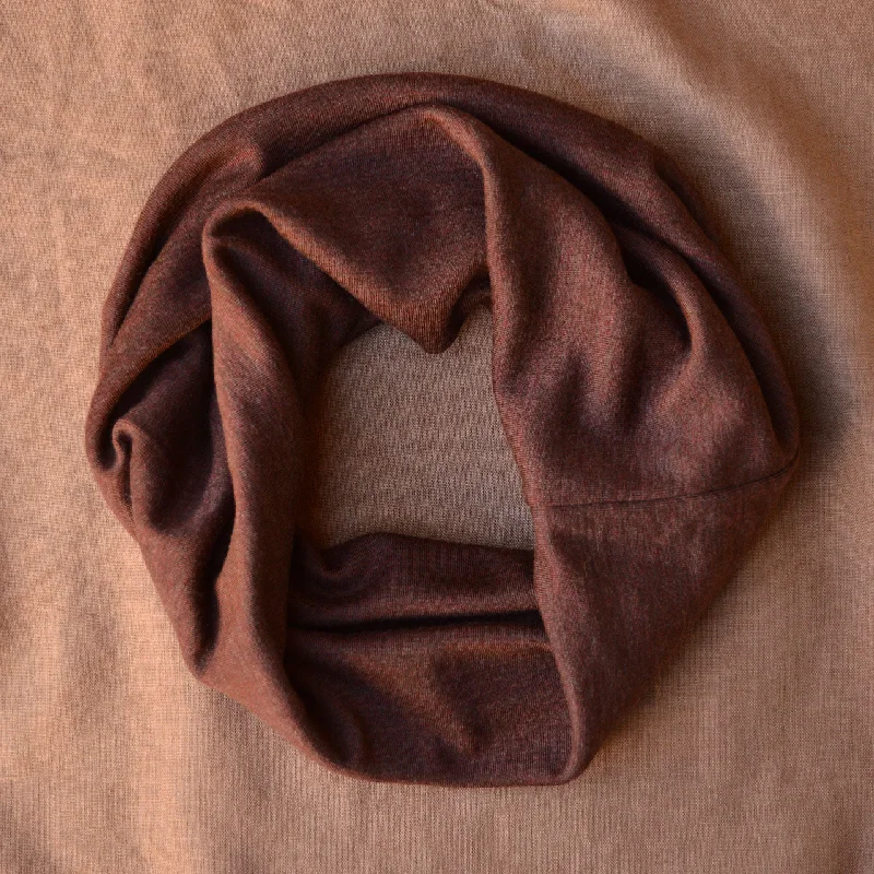 Adults Multi-Tube Scarf/Skirt/Belly Warmer - 100% Organic Merino - Cinnamon