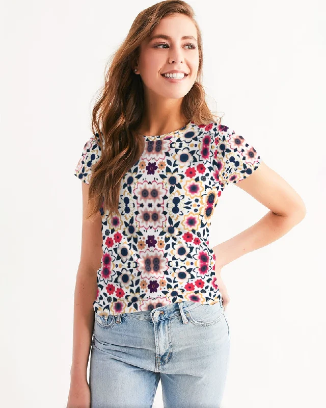 Abstract flower pattern Women's All-Over Print Tee