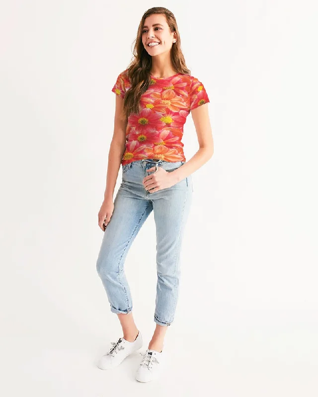 Beautiful blood orange flower design Women's All-Over Print Tee