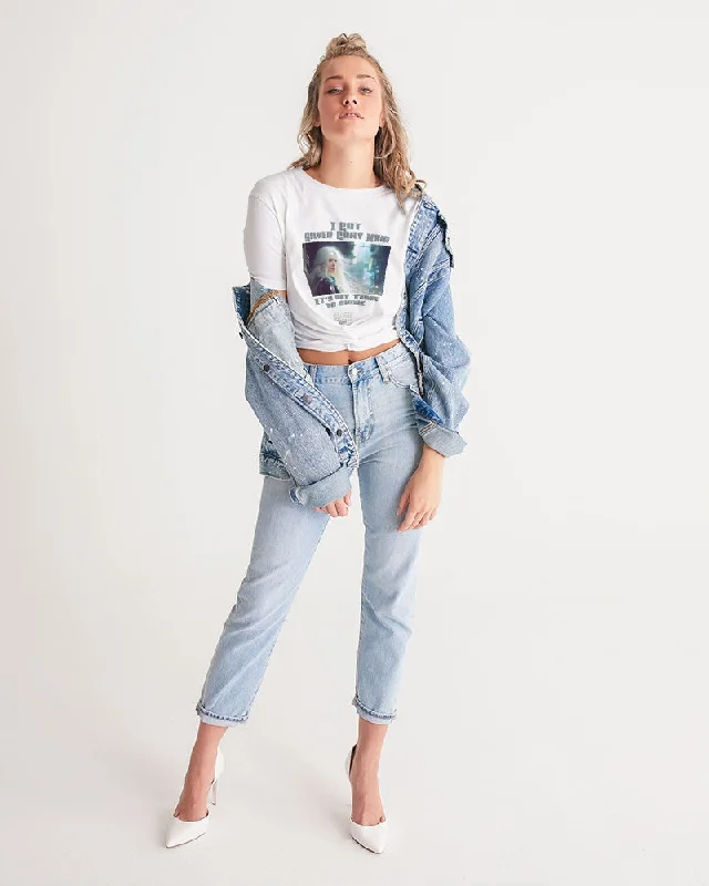 Beautiful white woman my time to shine Women's All-Over Print Twist-Front Cropped Tee