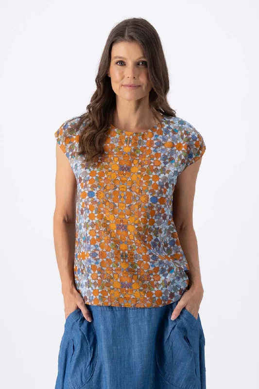 Kaleidoscope Tee Orange in Seersucker