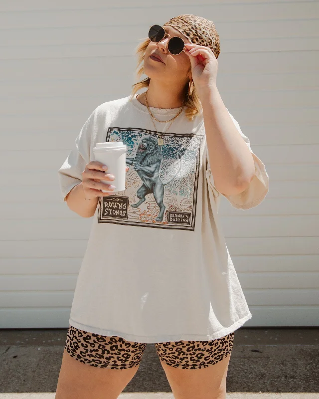 Livy Lu Rolling Stones Babylon Tour Lion Off White Thrifted Distressed Tee