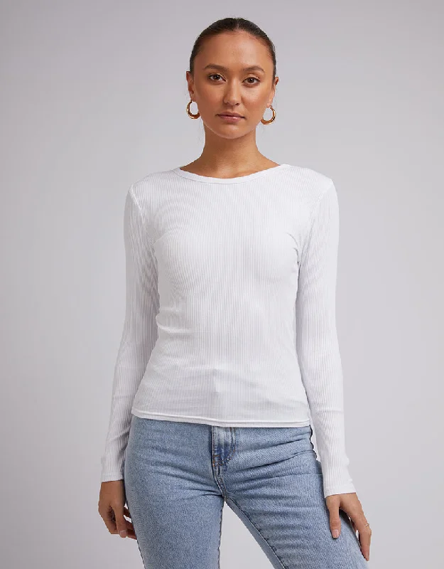 SILENT THEORY RIB LONG SLEEVE WHITE