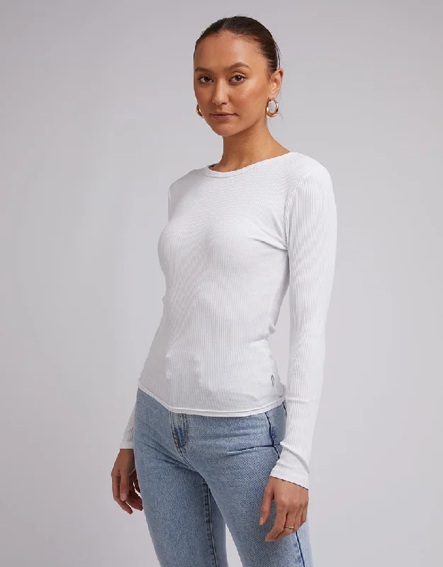 SILENT THEORY RIB LONG SLEEVE WHITE