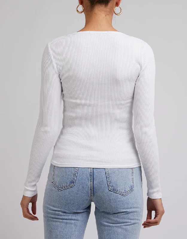 SILENT THEORY RIB LONG SLEEVE WHITE