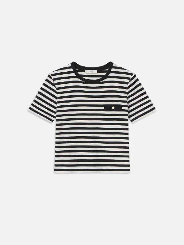 Striped Pocket Tee -- Black Multi