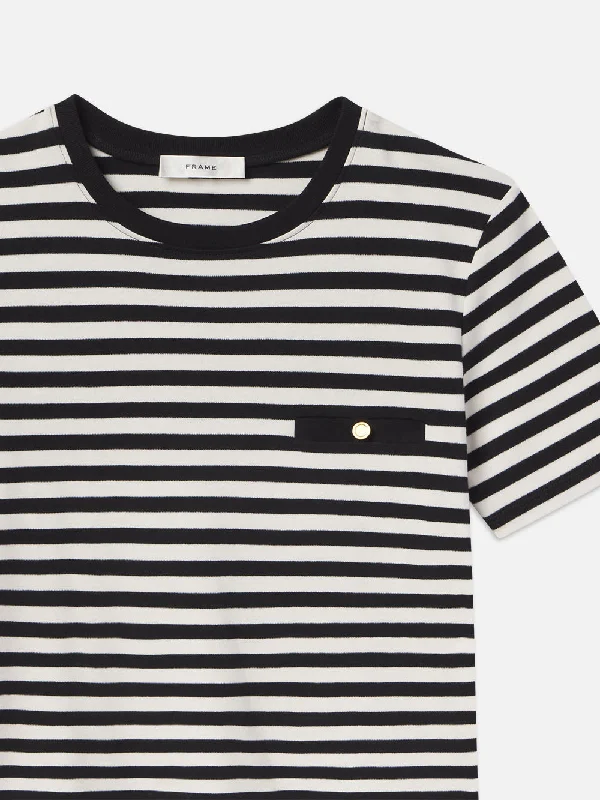 Striped Pocket Tee -- Black Multi