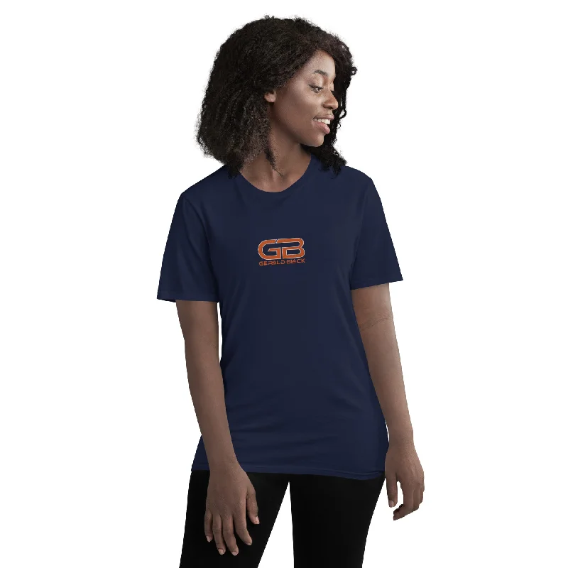 Unisex Orange White Gerald Black Short-sleeve Embroidered Statement T-Shirt