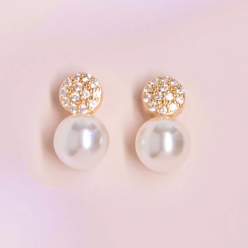 Broome Crystal & Pearl Drop Earrings