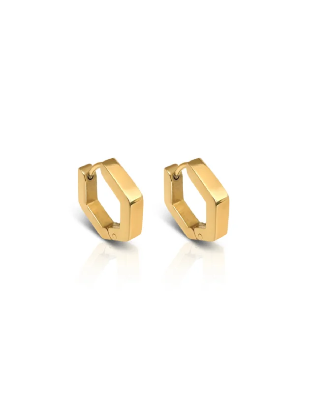 Ever Jewellery Fast Break Hoop Earrings - Gold