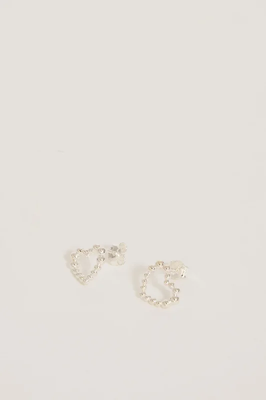 Fizzy Heart Studs Sterling Silver