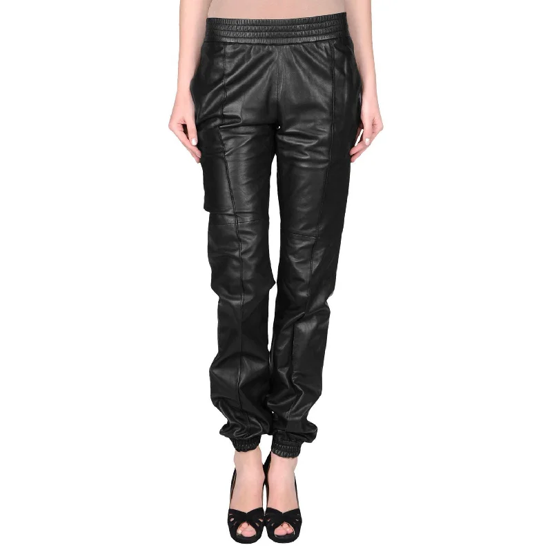 Leather pants with elastic waist (style #4)