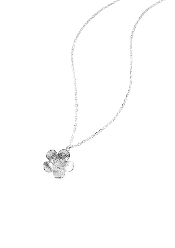 Pansy Petal Silver Necklace