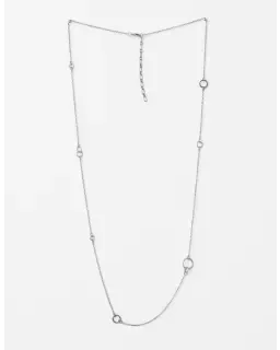 Stella + Gemma | Long Chain w/Hoops Necklace | Silver