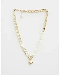 Stella + Gemma | Mop Heart Chain Necklace | Gold