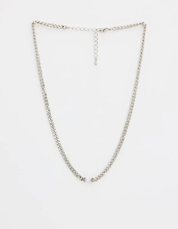 Stella + Gemma | Necklace | Silver Chain with Crystal