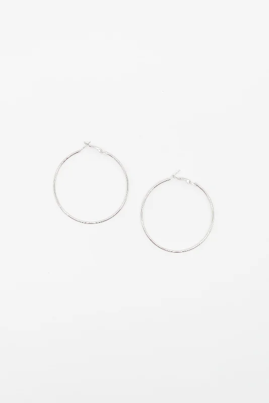 Thin Hoops - Silver